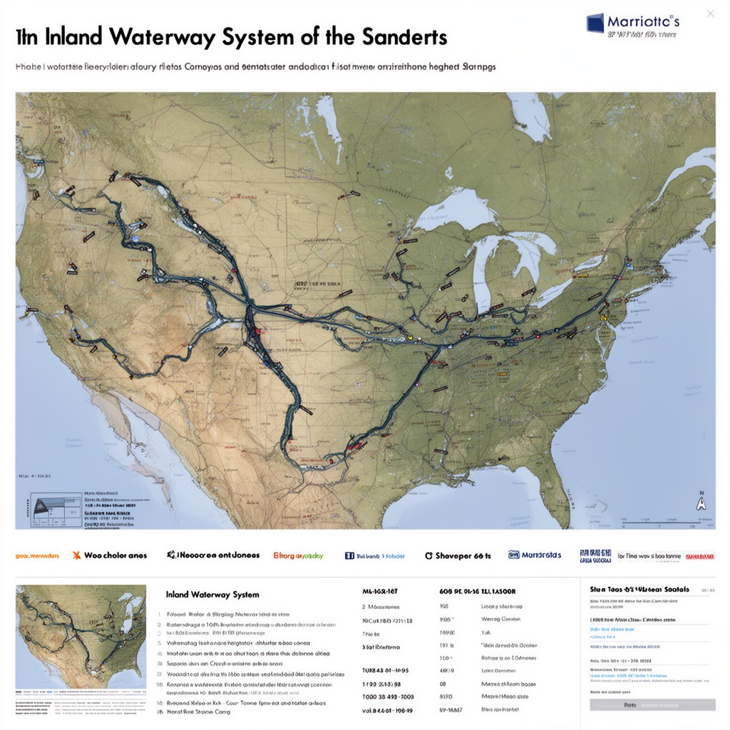AI-generated illustration of Inland Waterway System of the United States