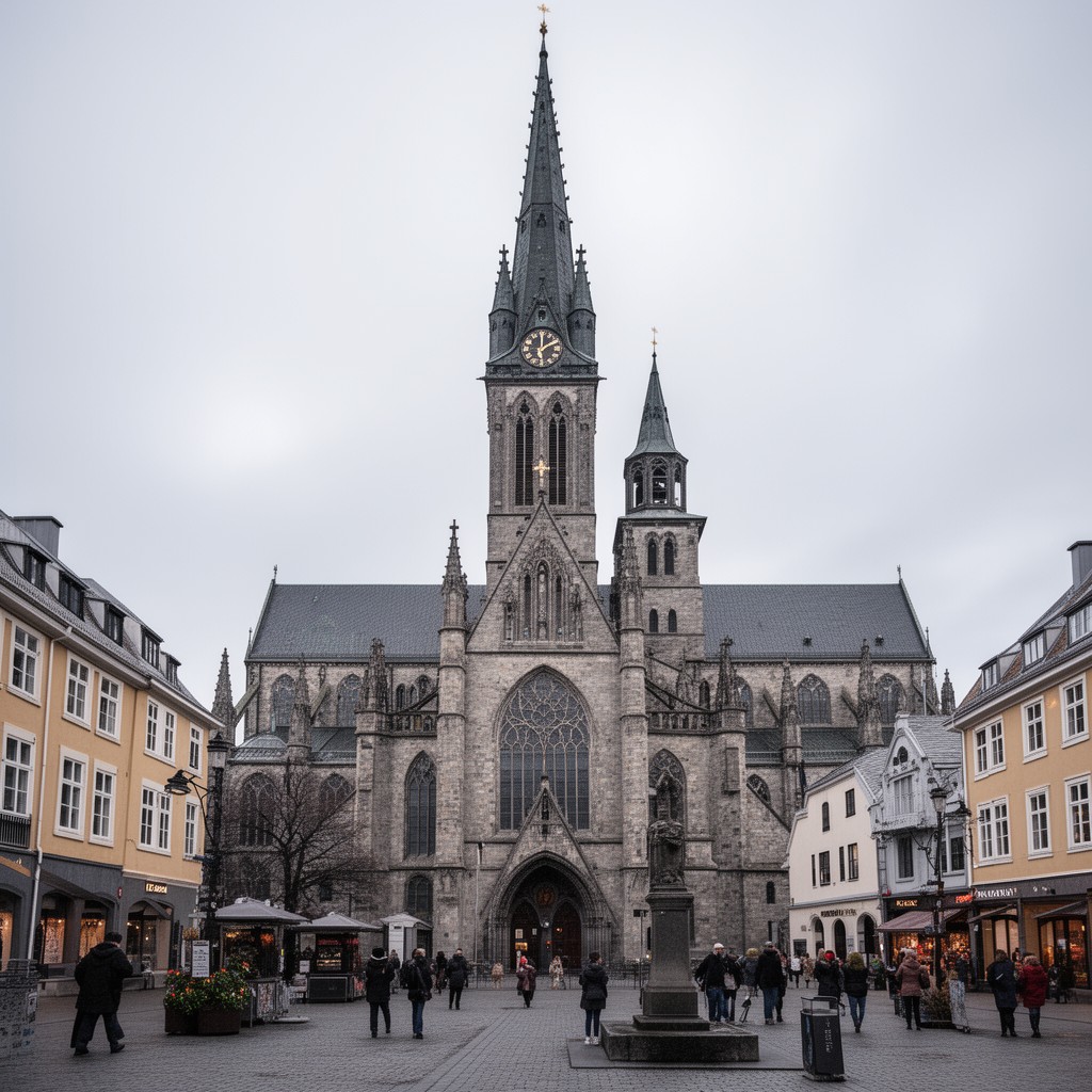 AI-generated illustration of Nidaros Cathedral in Trondheim