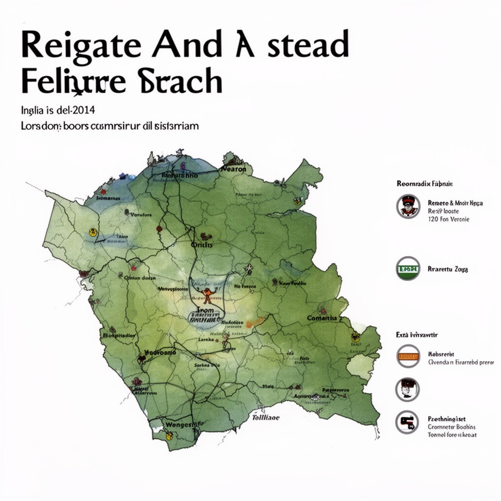 AI-generated illustration of Reigate and Banstead area