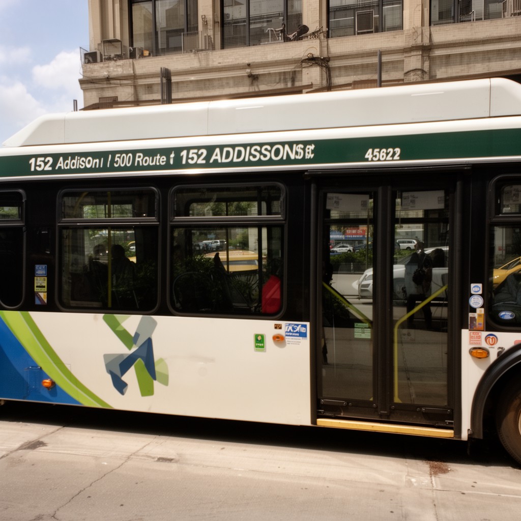 AI-generated illustration of CTA bus route 152 Addison