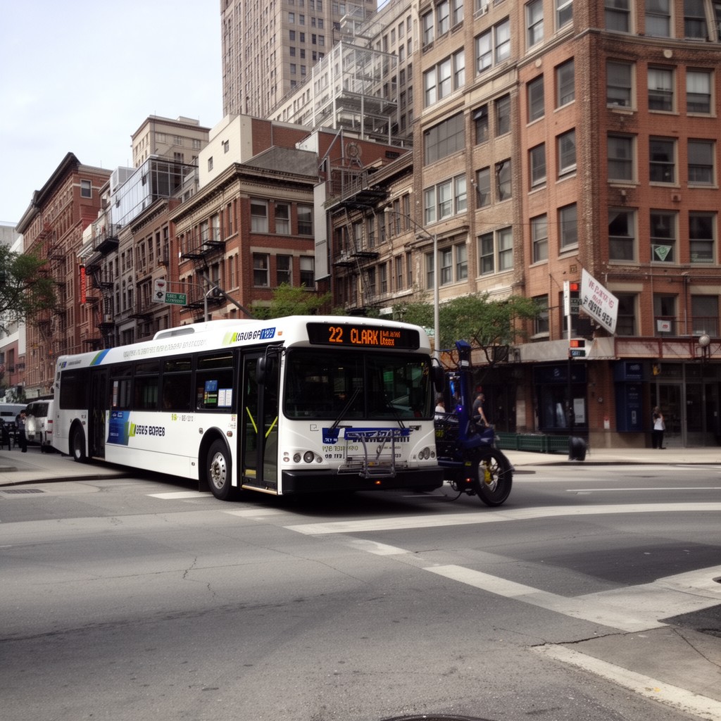 AI-generated illustration of CTA bus route 22 Clark