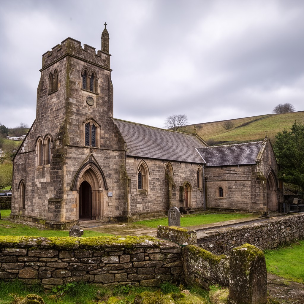 AI-generated illustration of St Mary’s Church, Luddenden