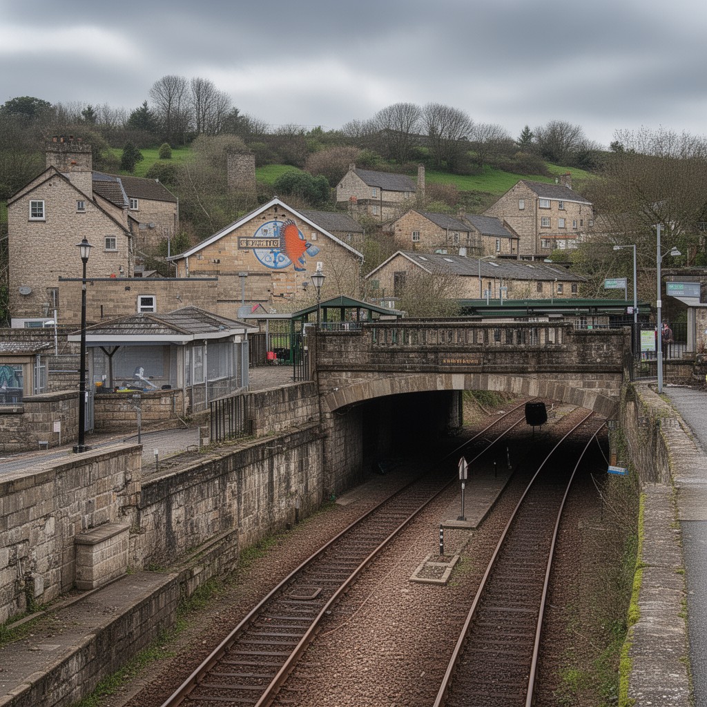 AI-generated illustration of Sowerby Bridge railway station