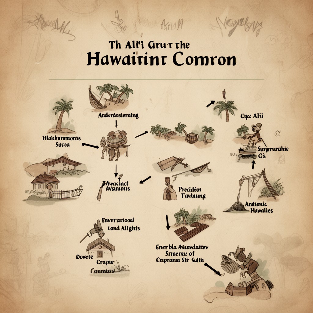 AI-generated illustration of aliʻi (chiefly) system