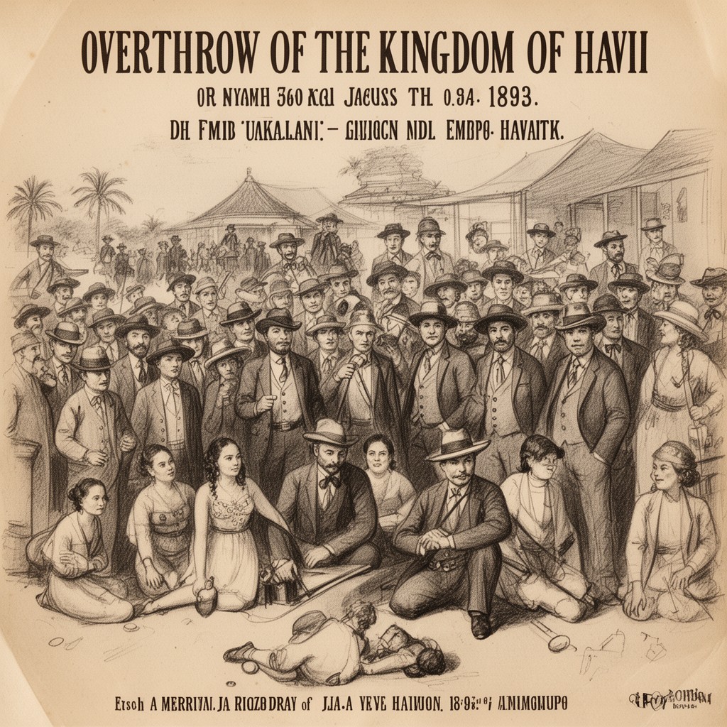 AI-generated illustration of Overthrow of the Kingdom of Hawaii in 1893
