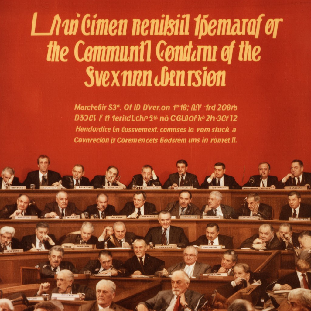 AI-generated illustration of Central Committee of the Communist Party of the Soviet Union