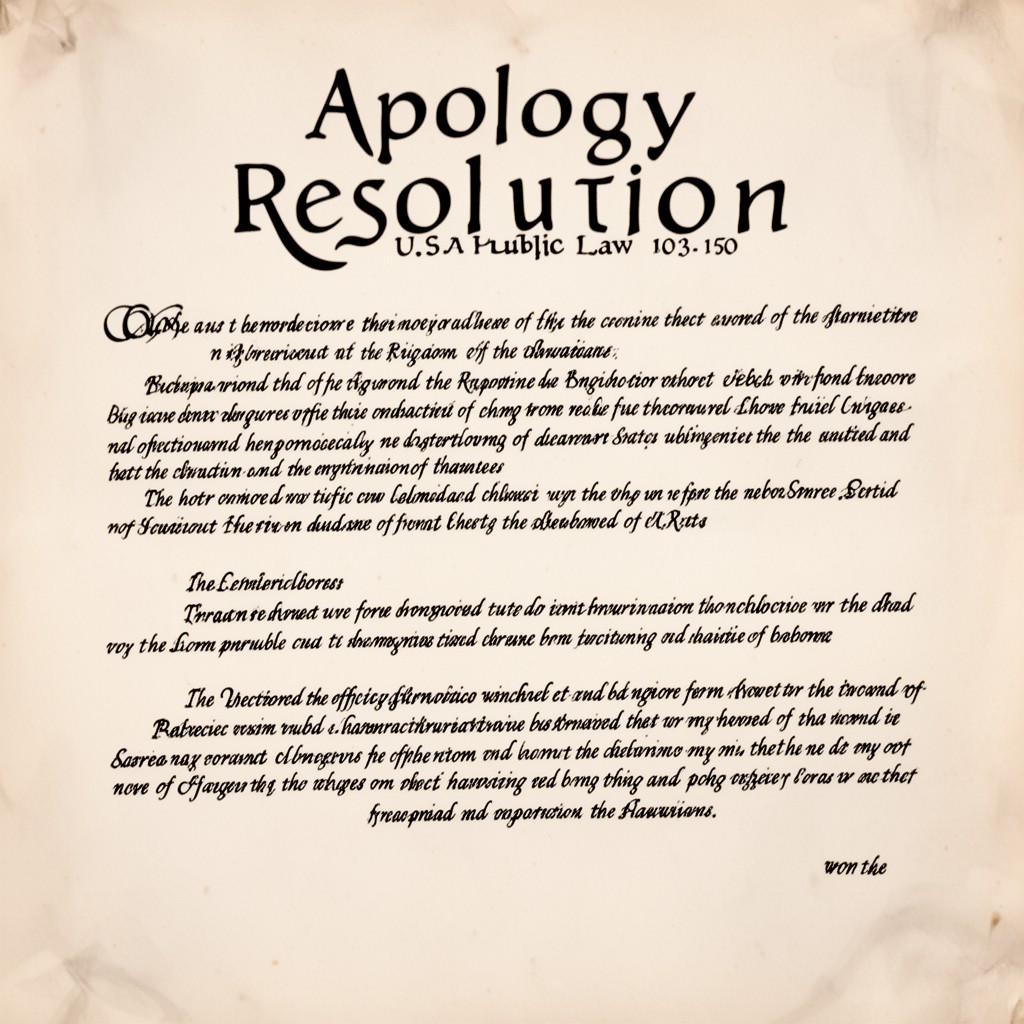 AI-generated illustration of Apology Resolution (U.S. Public Law 103-150)