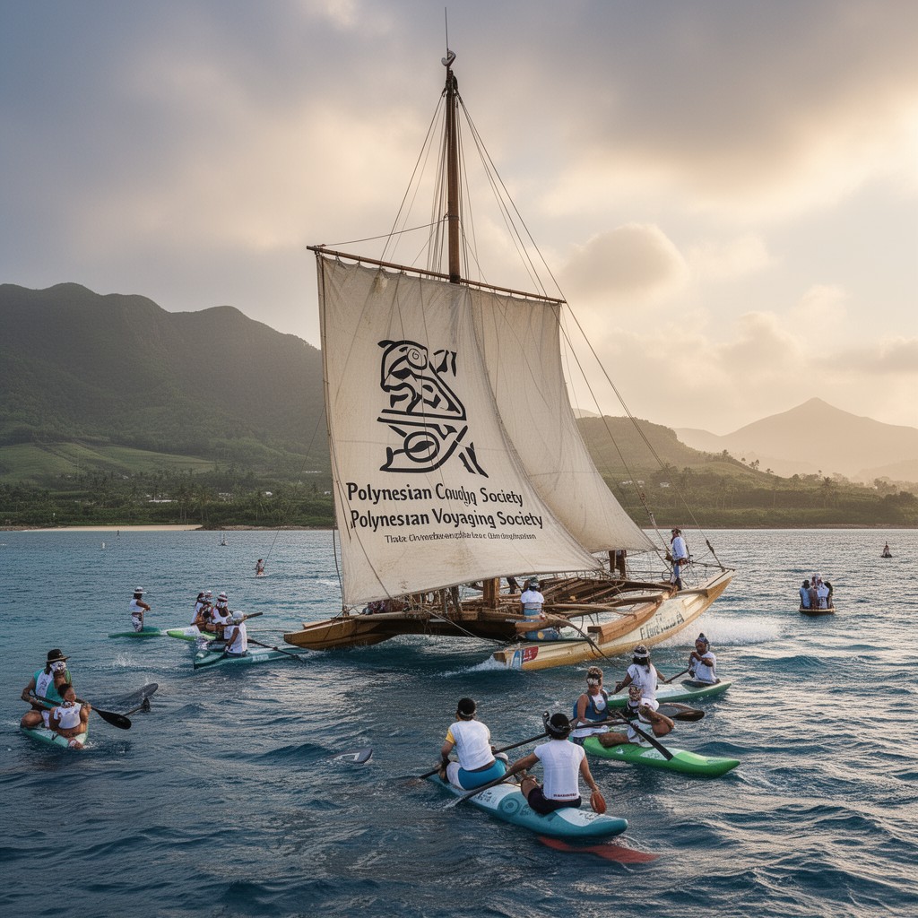 AI-generated illustration of Polynesian Voyaging Society