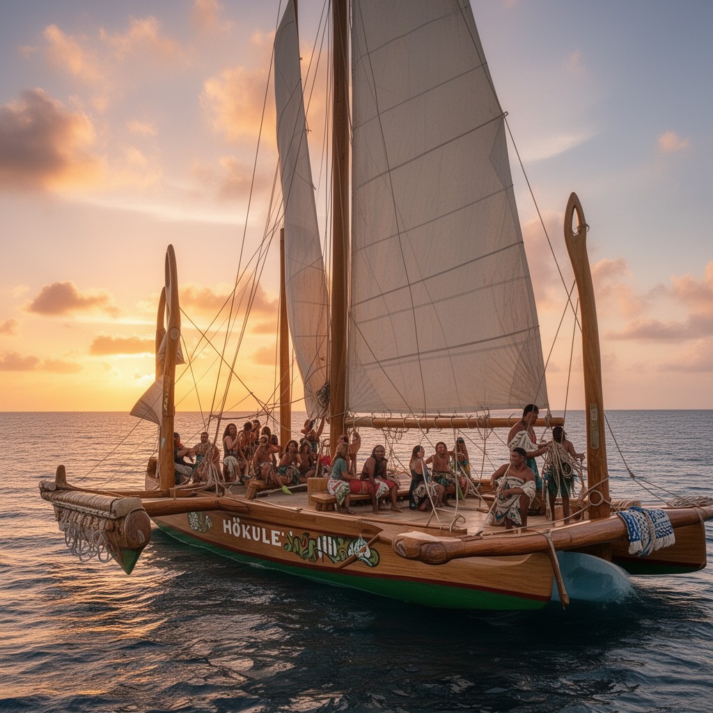 AI-generated illustration of Hōkūleʻa