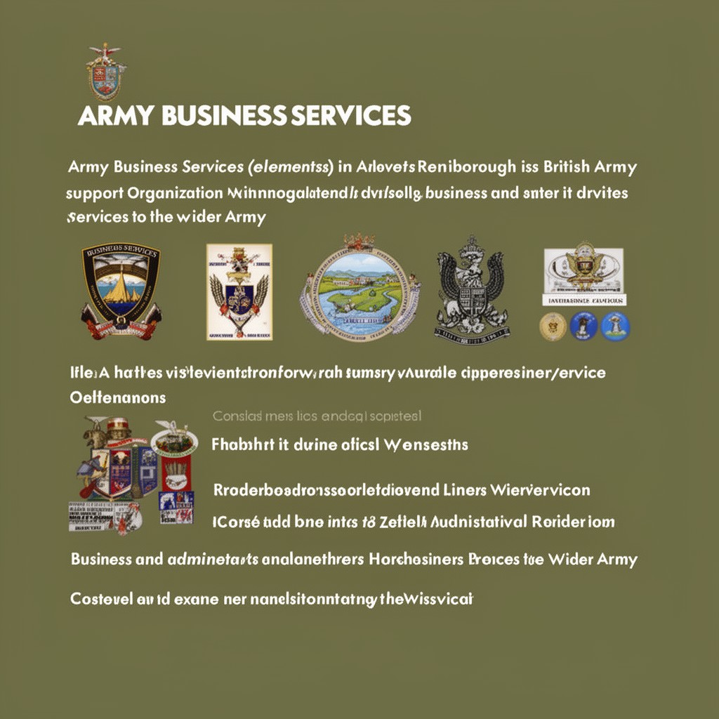 AI-generated illustration of Army Business Services (elements)