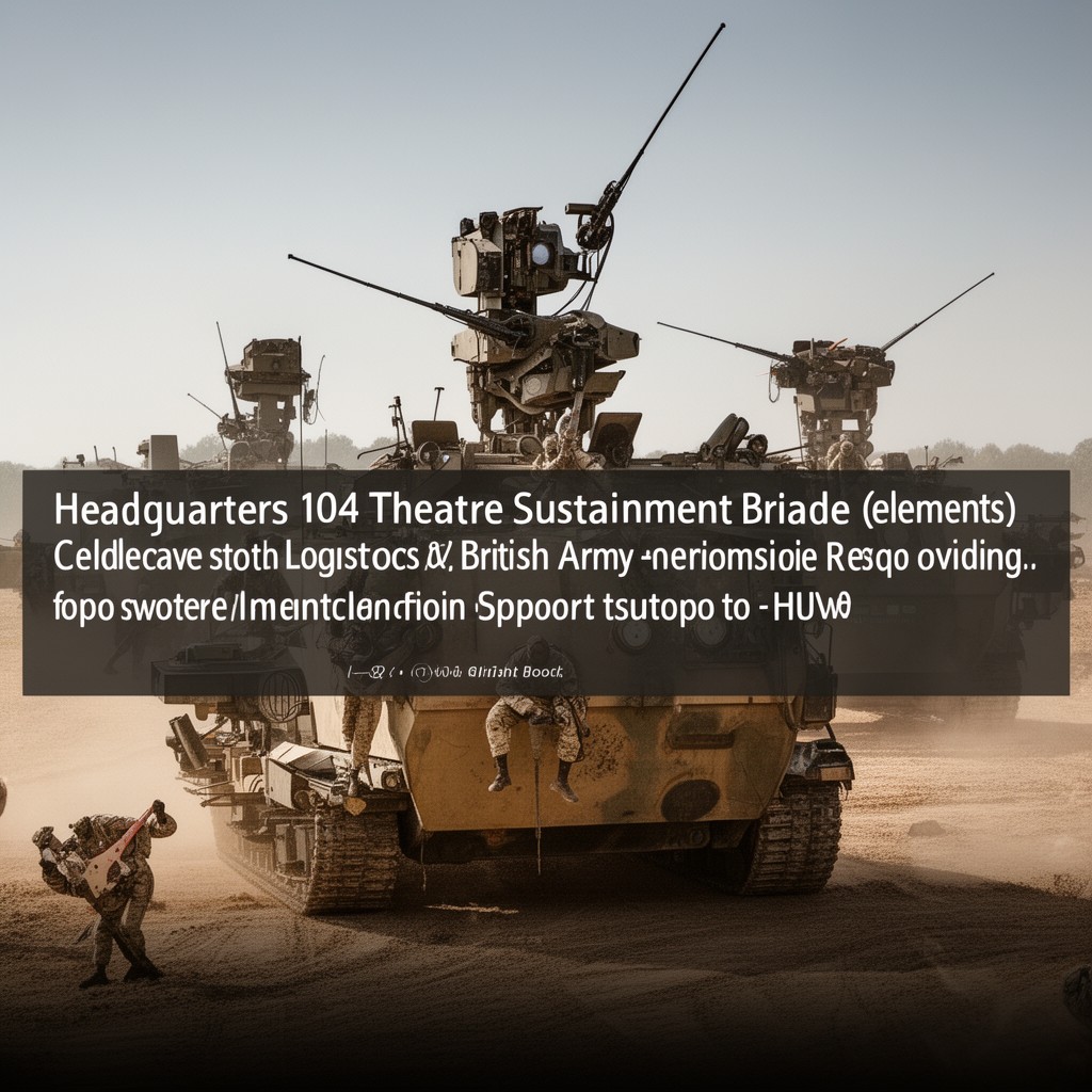 AI-generated illustration of Headquarters 104 Theatre Sustainment Brigade (elements)