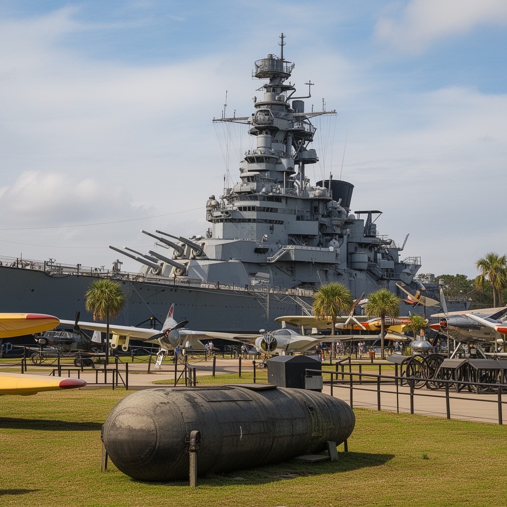 AI-generated illustration of USS Alabama Battleship Memorial Park