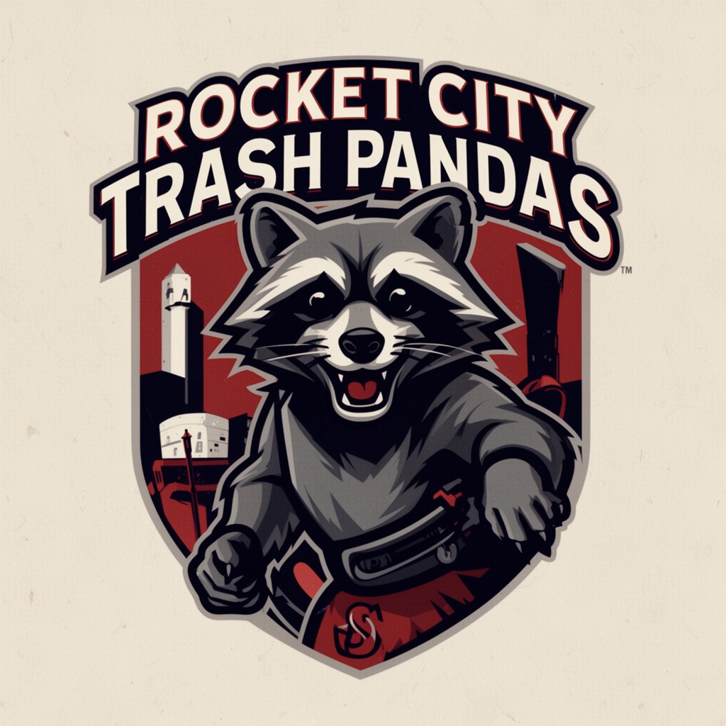 AI-generated illustration of Rocket City Trash Pandas