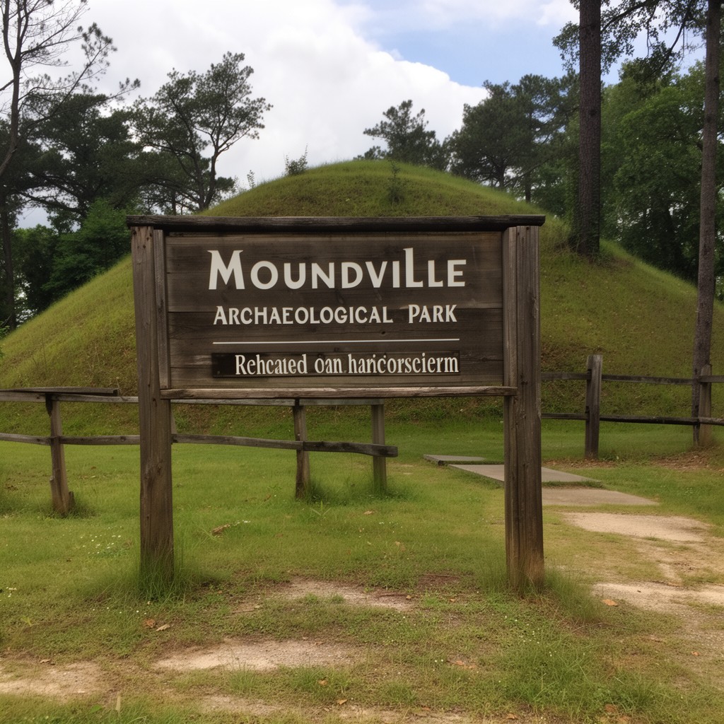 AI-generated illustration of Moundville Archaeological Park