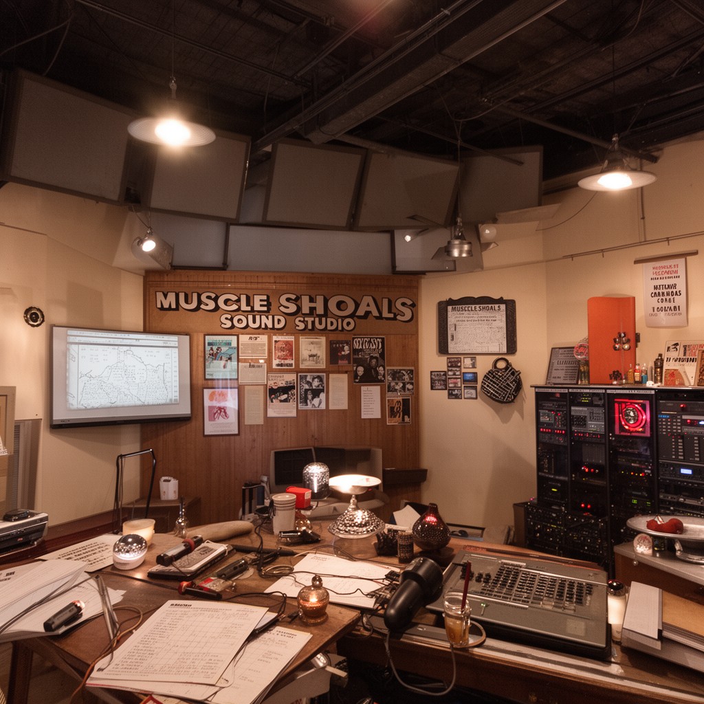 AI-generated illustration of Muscle Shoals Sound Studio