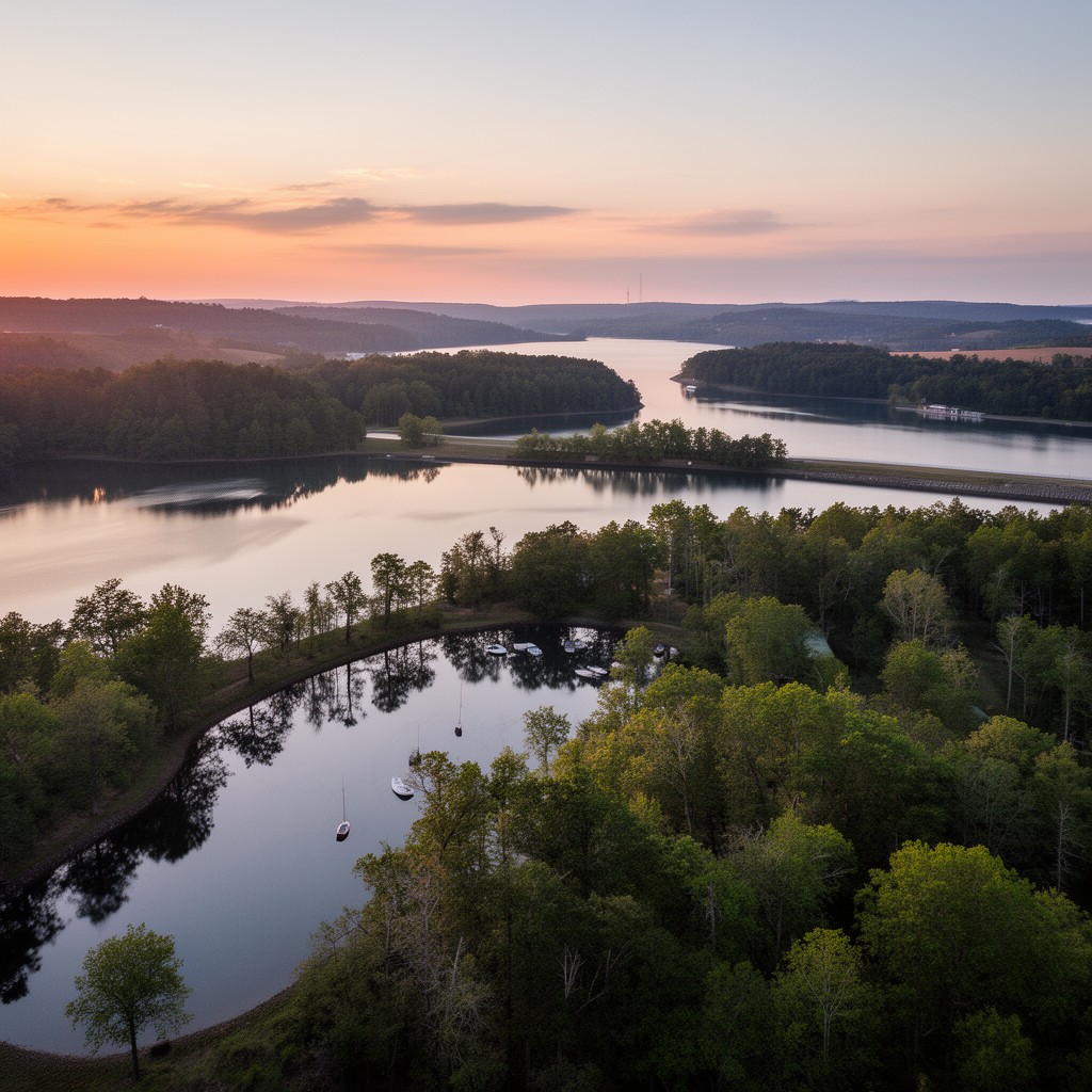 AI-generated illustration of Falls Lake, North Carolina