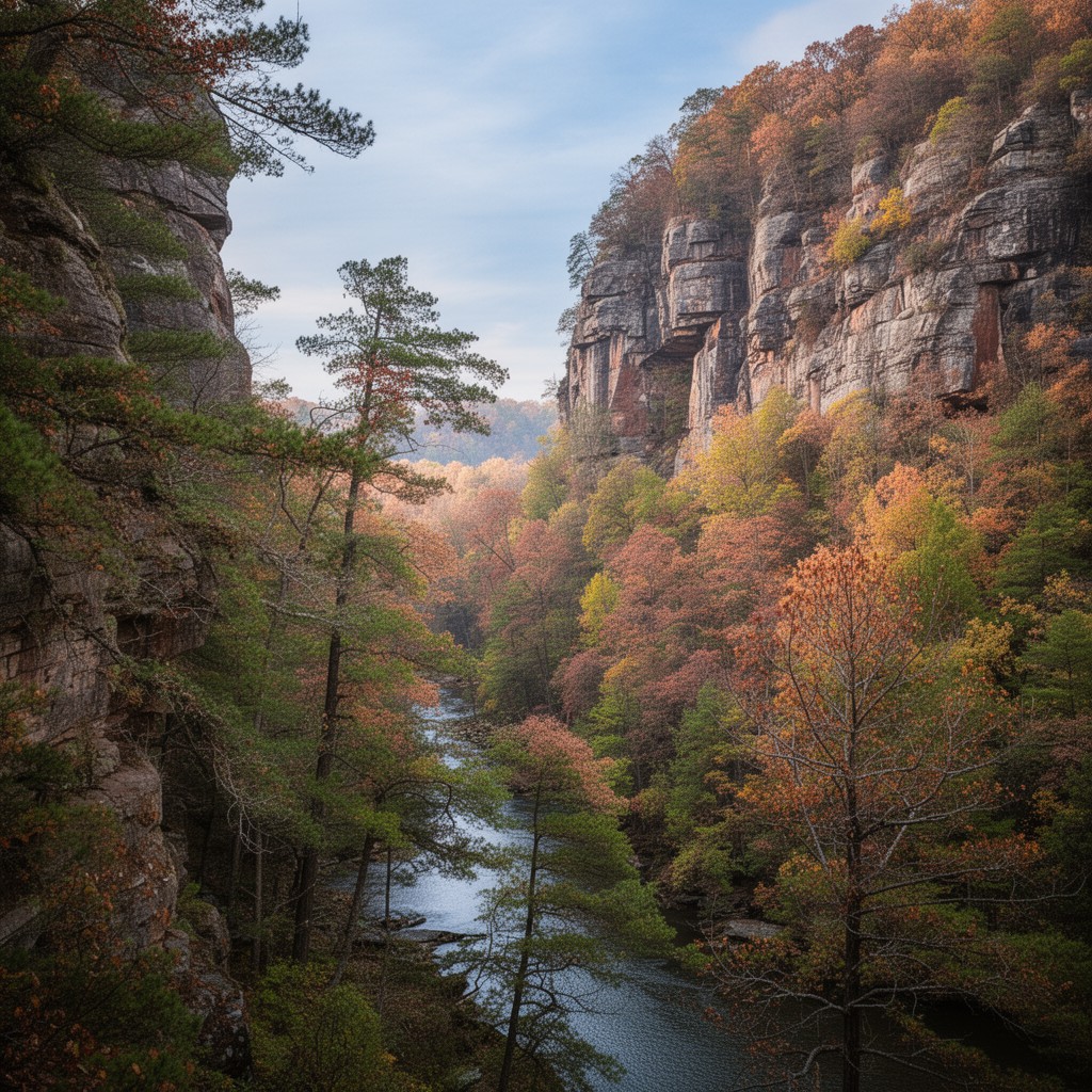 AI-generated illustration of Occoneechee Mountain State Natural Area