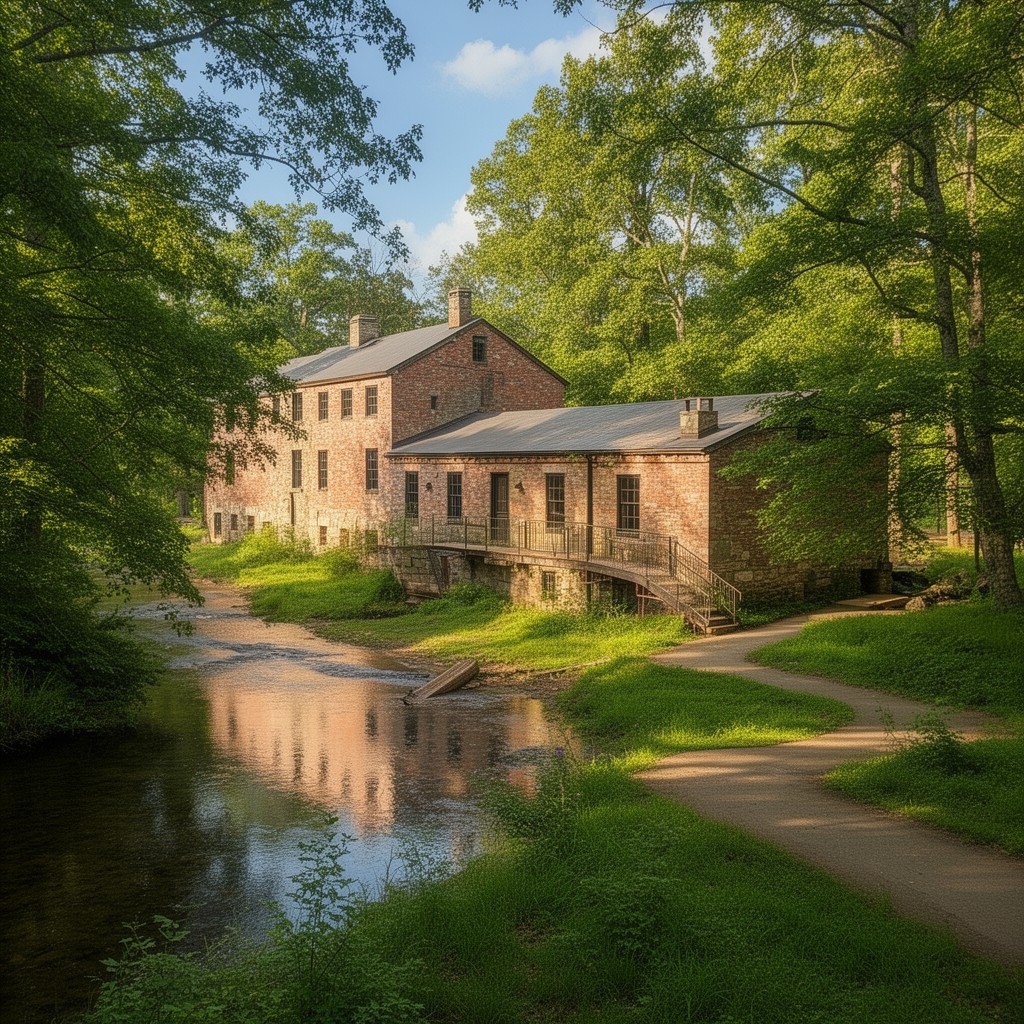 AI-generated illustration of West Point on the Eno city park