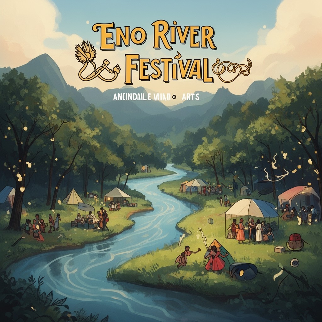 AI-generated illustration of Eno River Festival