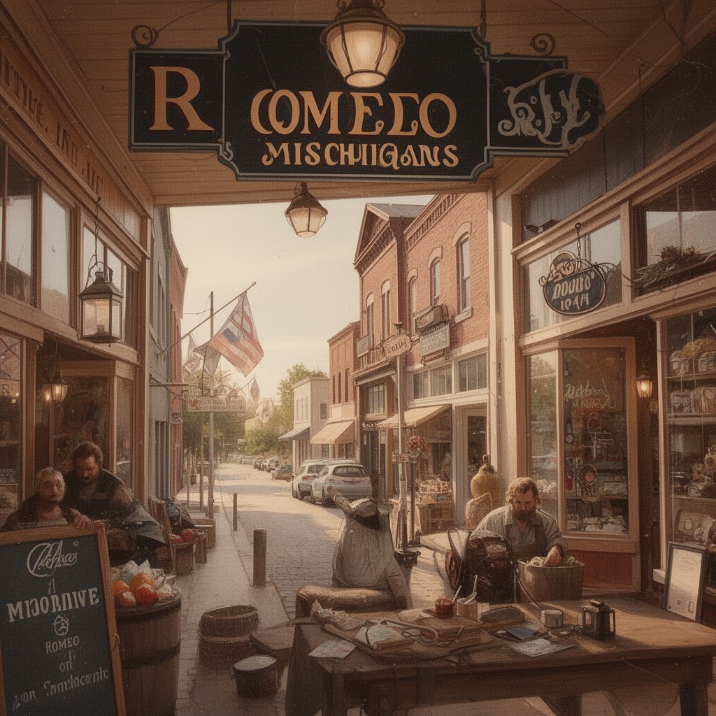 AI-generated illustration of Romeo, Michigan, United States