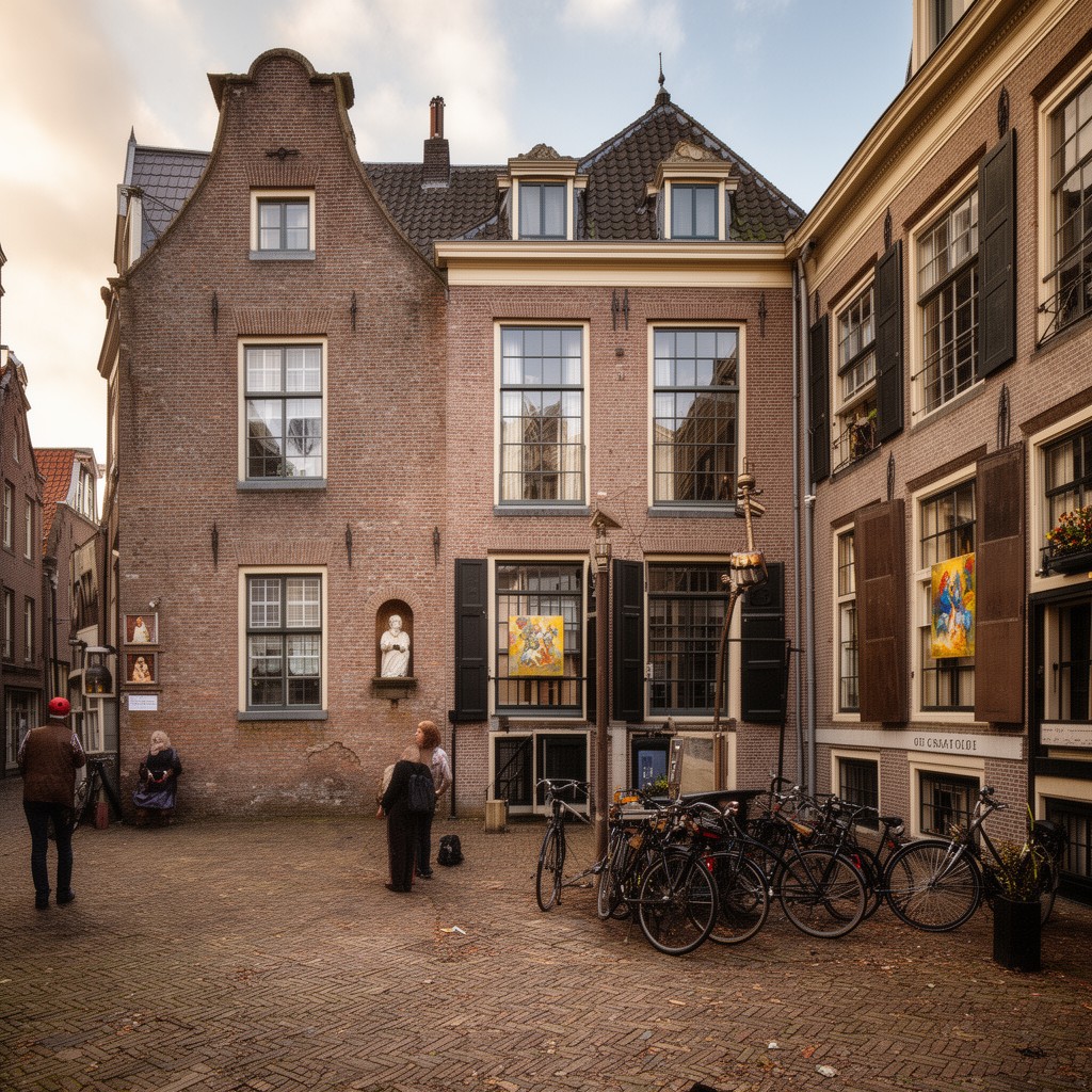 AI-generated illustration of Papists’ Corner, Delft