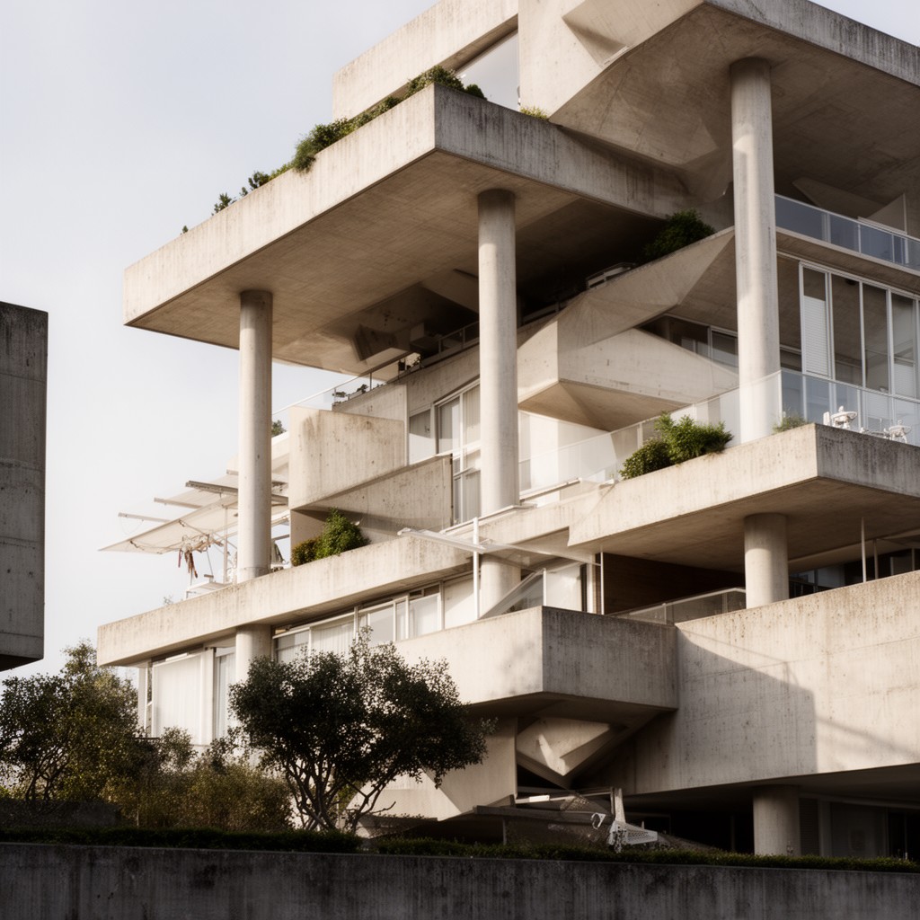 AI-generated illustration of Le Corbusier’s Five Points of Architecture