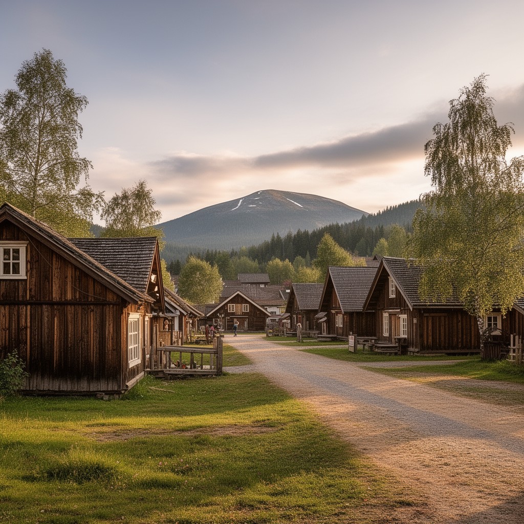 AI-generated illustration of Maihaugen open-air museum