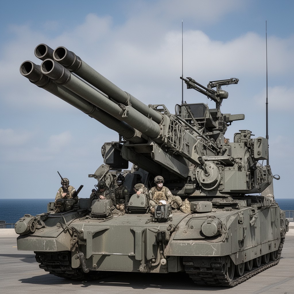 AI-generated illustration of GAU-12 Equalizer 25 mm cannon