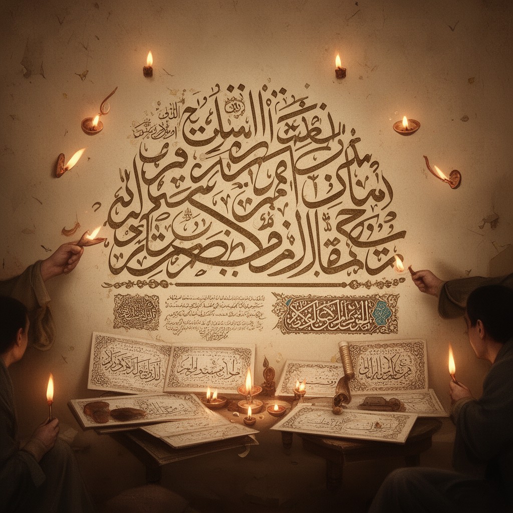 AI-generated illustration of Diwani script