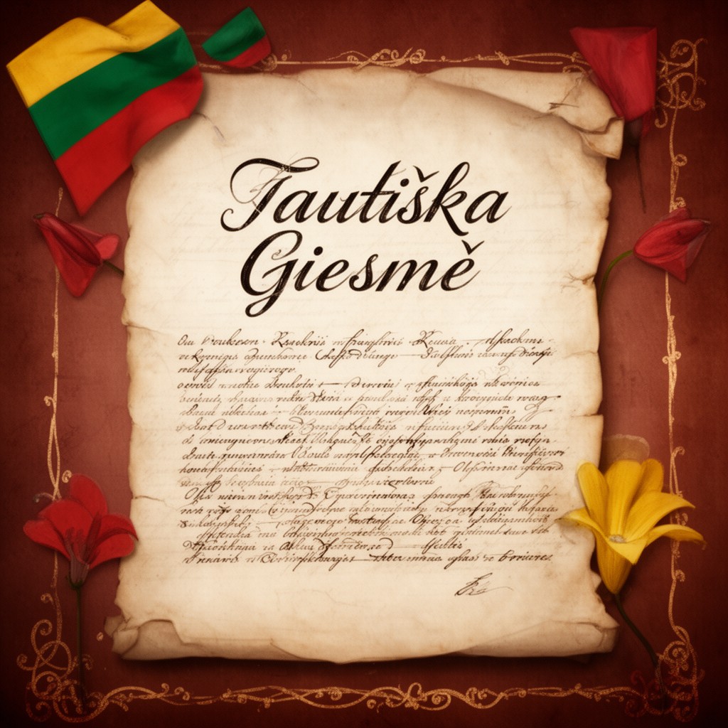 AI-generated illustration of Tautiška giesmė