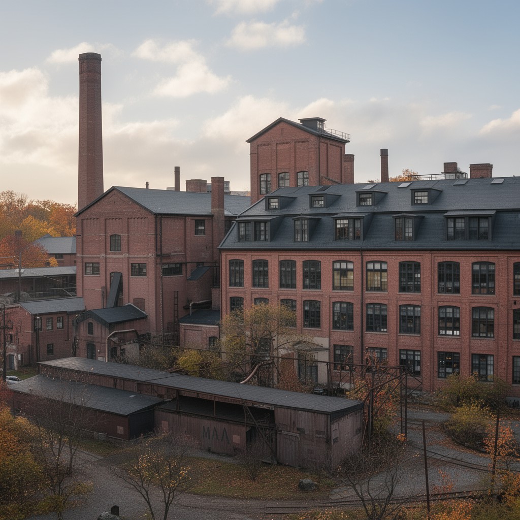 AI-generated illustration of Waltham Watch Factory Historic District