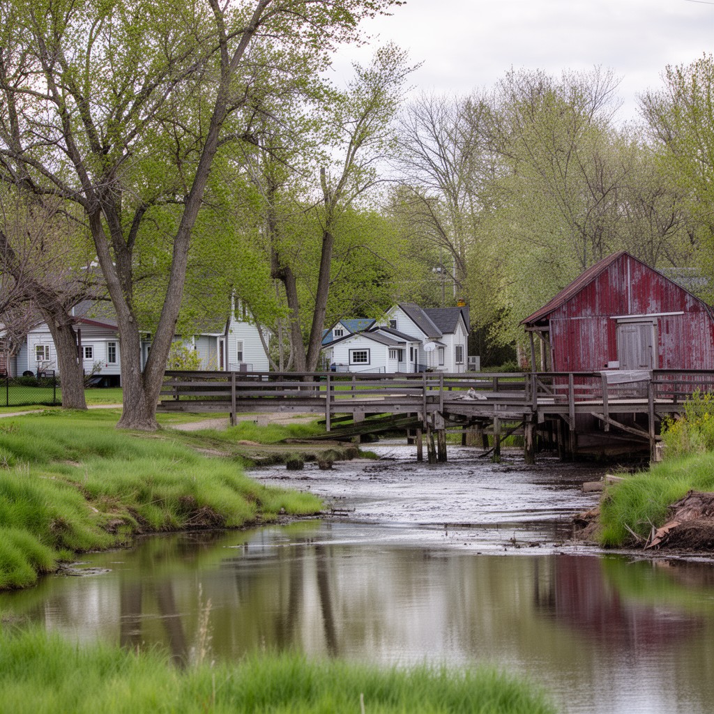 AI-generated illustration of Old Mill Creek, Illinois