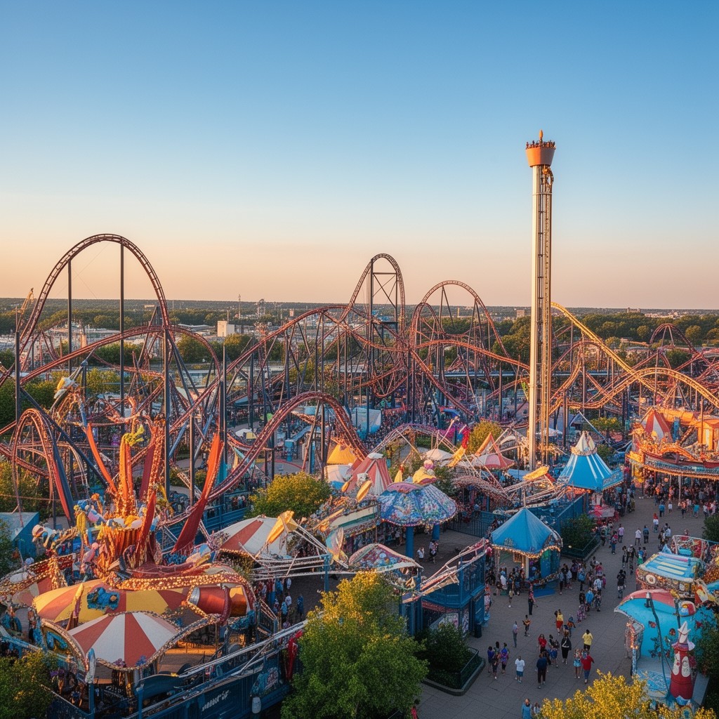AI-generated illustration of Six Flags Great America