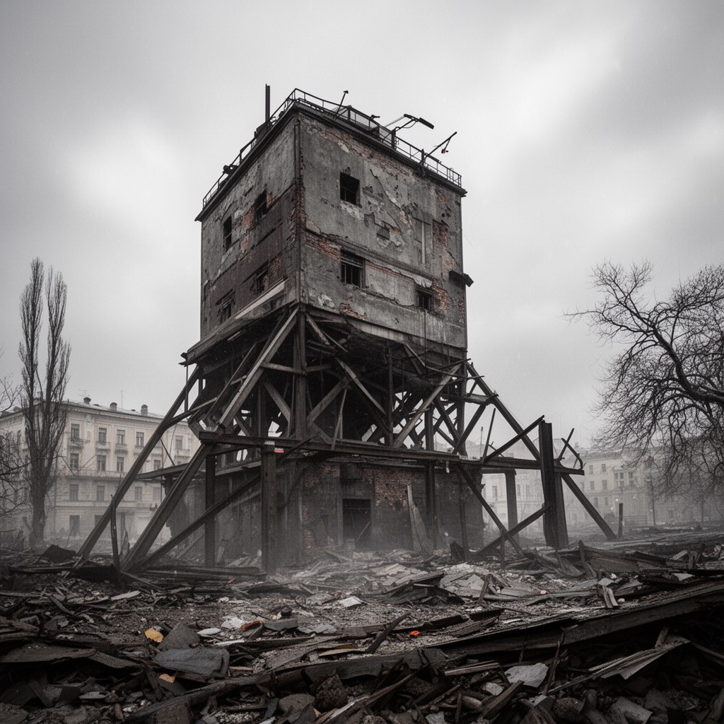 AI-generated illustration of Grain Elevator of Stalingrad