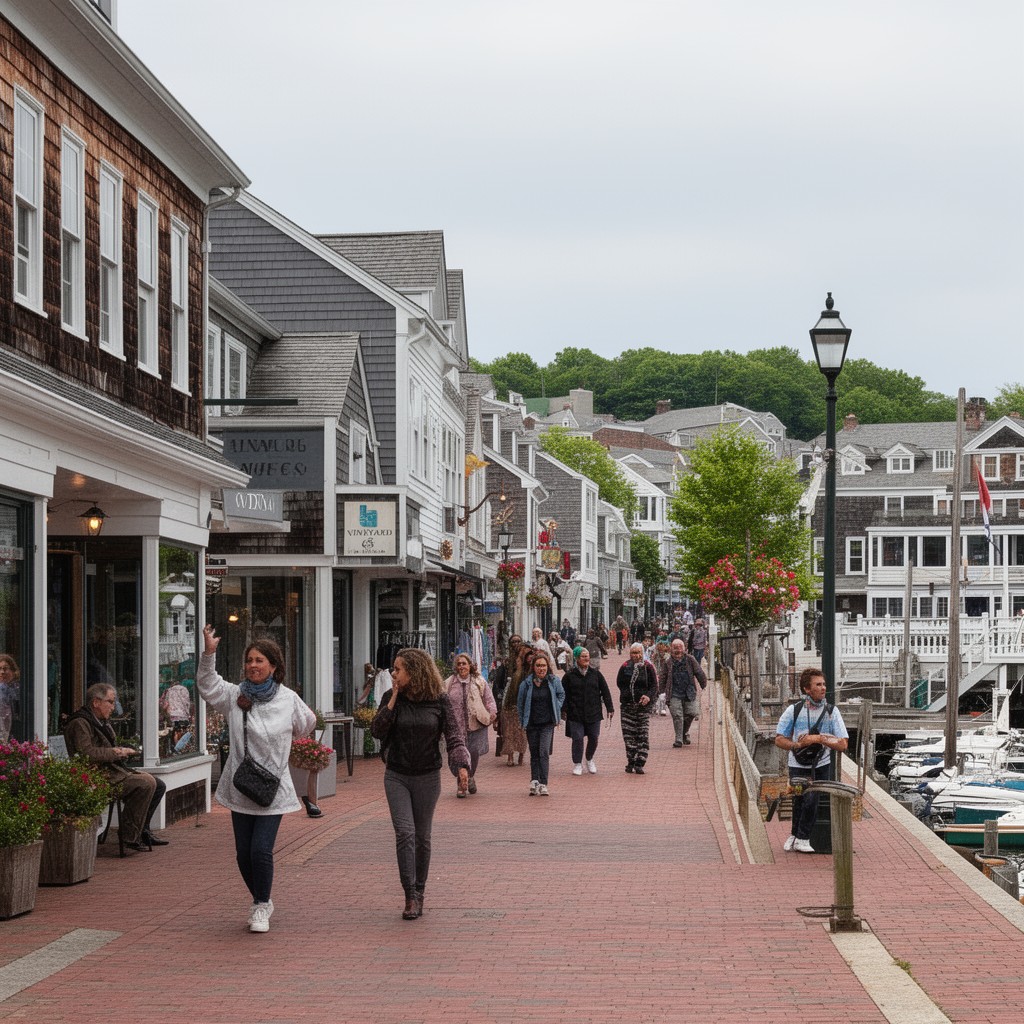 AI-generated illustration of Main Street shopping district