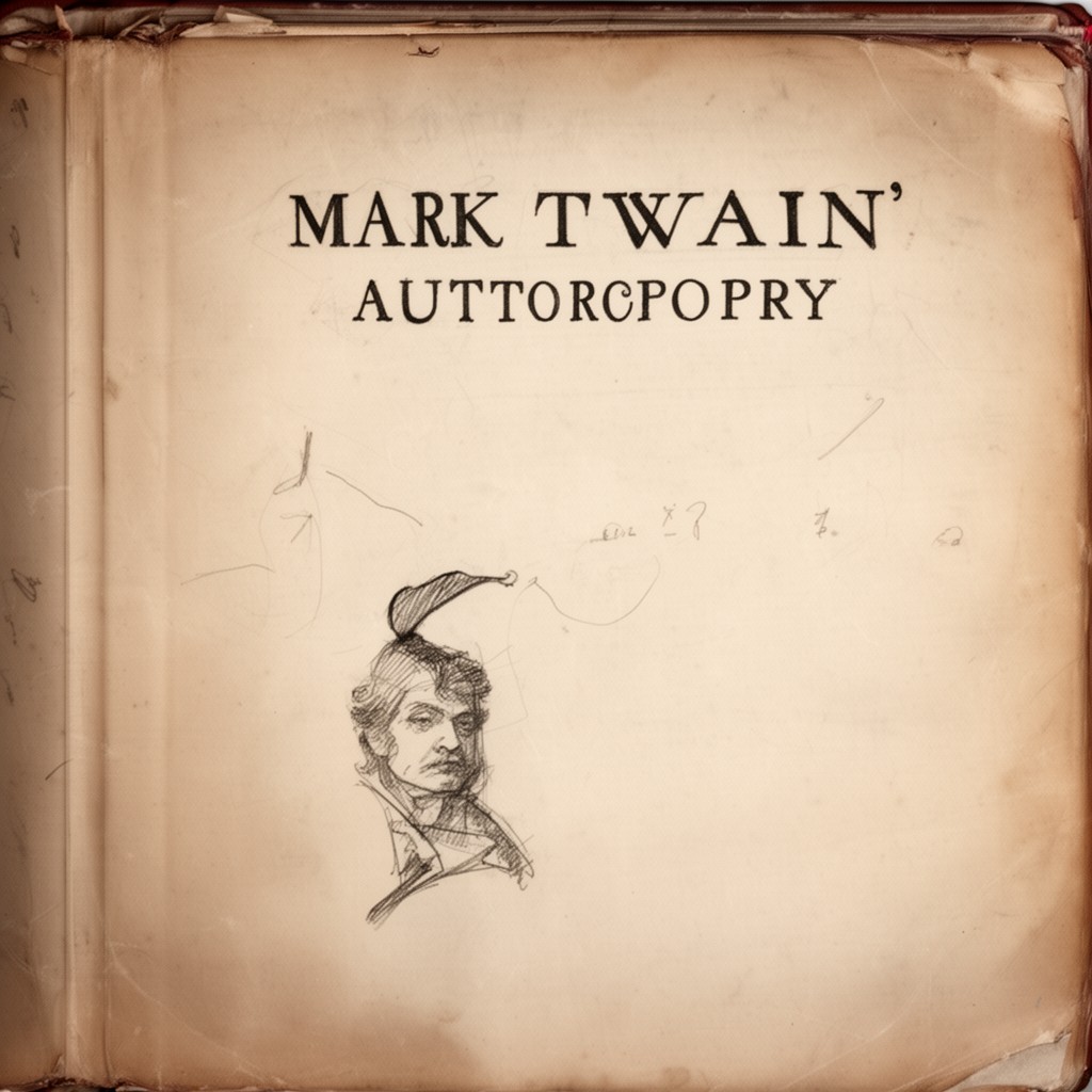 AI-generated illustration of Mark Twain’s autobiography