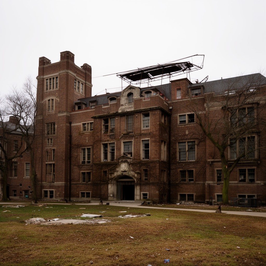 AI-generated illustration of North Hall (demolished)