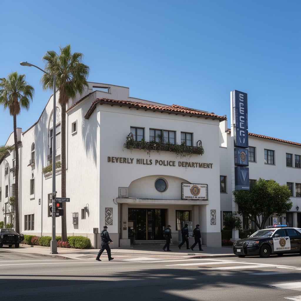 AI-generated illustration of Beverly Hills Police Department