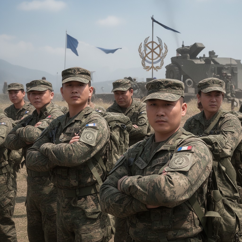 AI-generated illustration of French Battalion of the United Nations Organisation