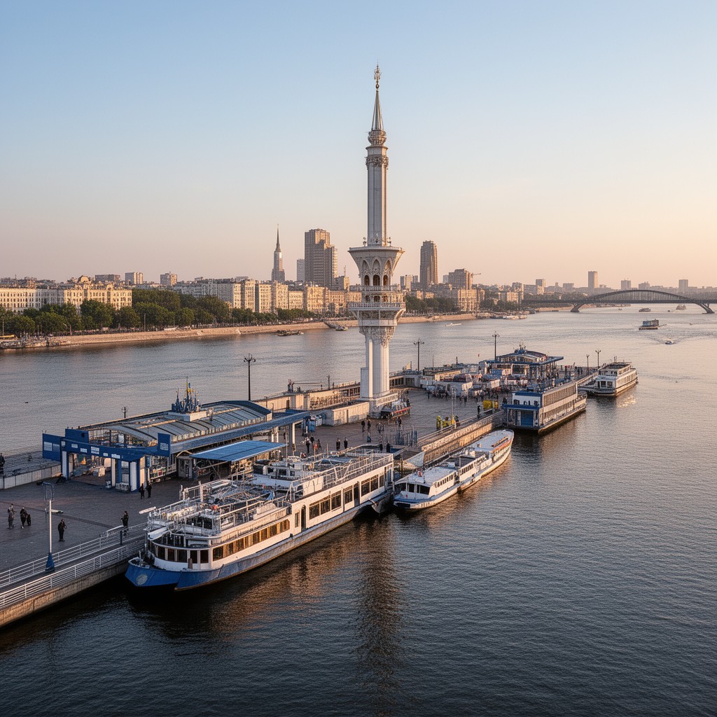 AI-generated illustration of Kyiv River Port