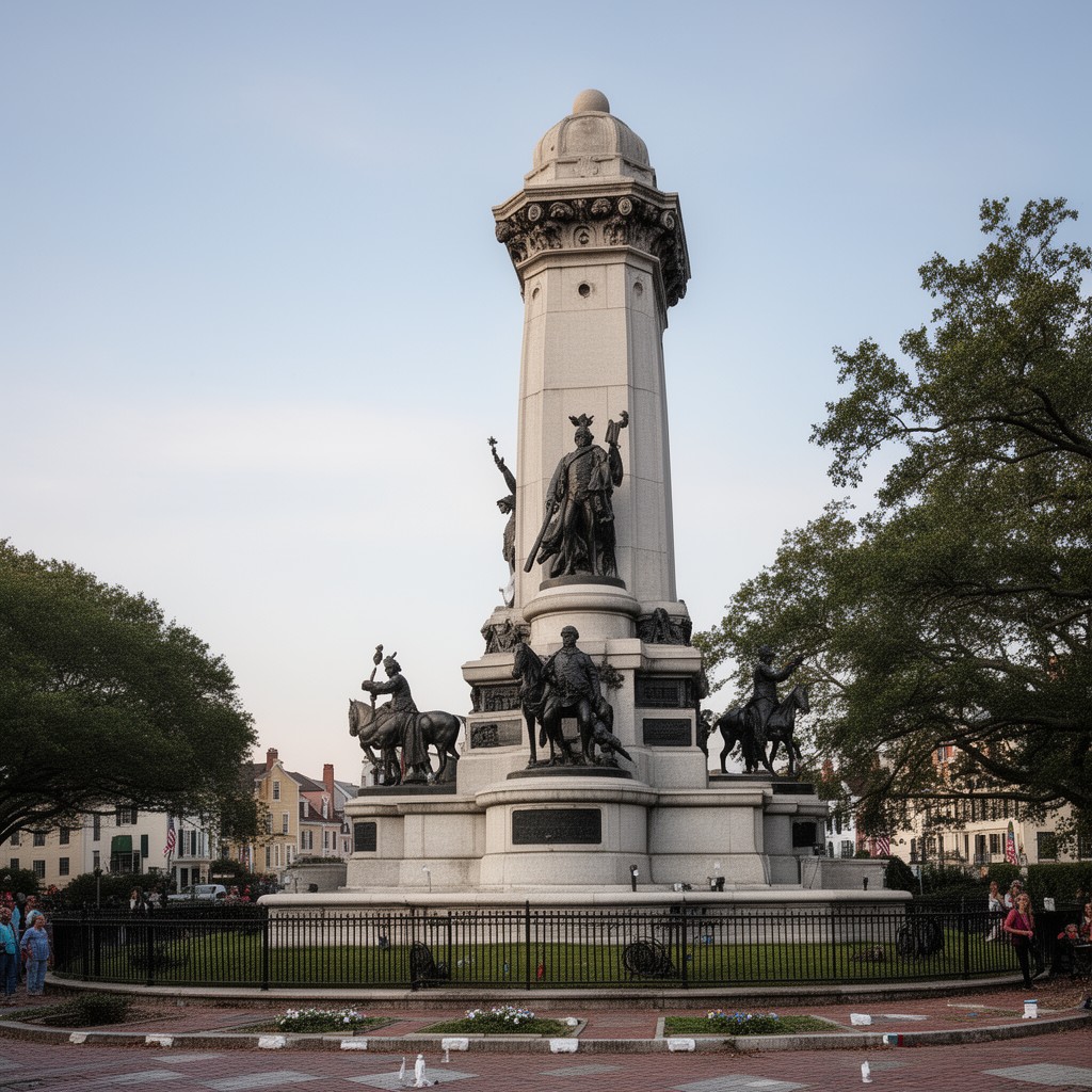 AI-generated illustration of Rochambeau Monument in Newport, Rhode Island