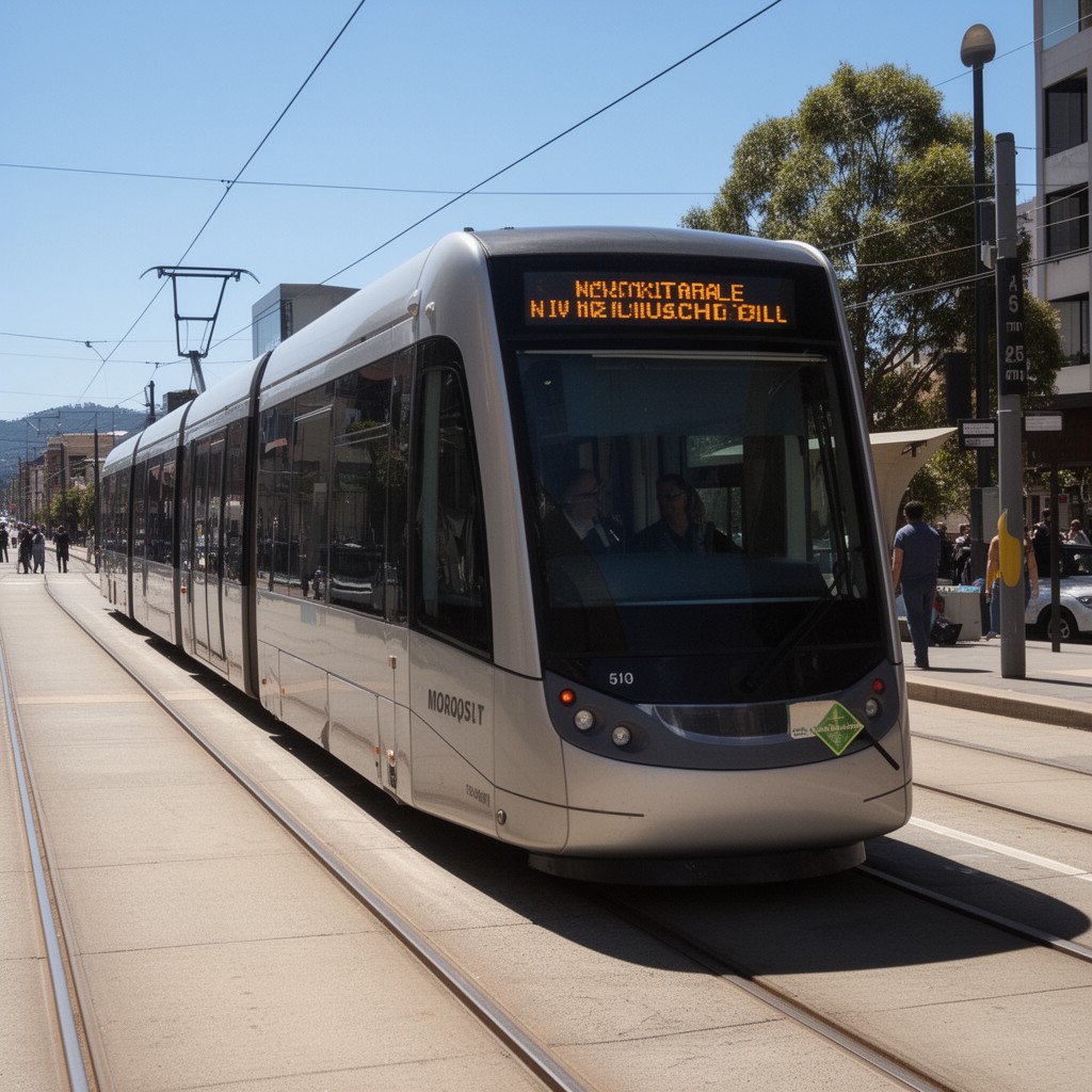 AI-generated illustration of Newcastle Light Rail