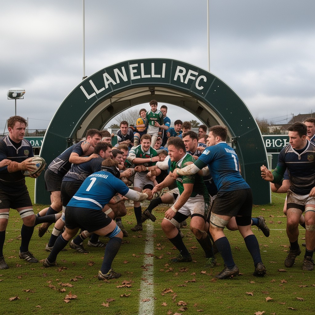 AI-generated illustration of Llanelli RFC