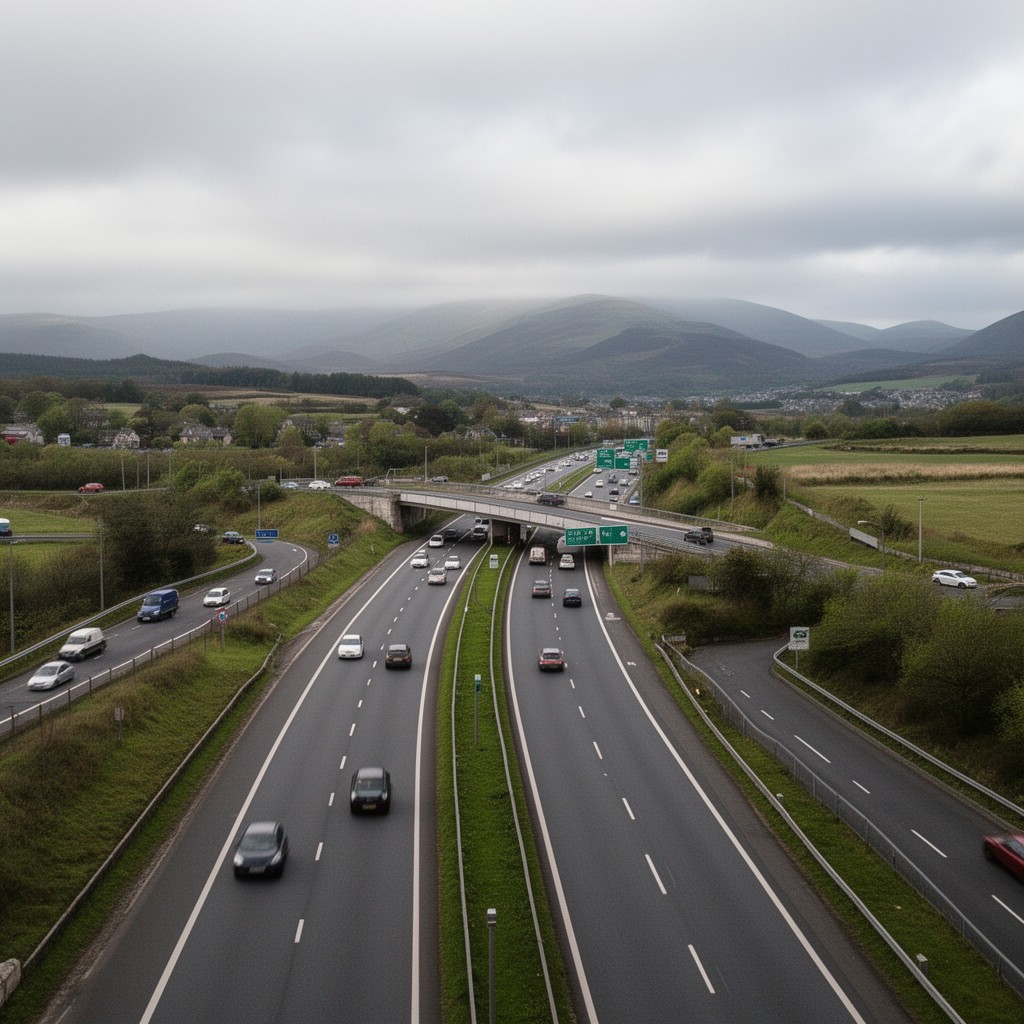 AI-generated illustration of M9 motorway