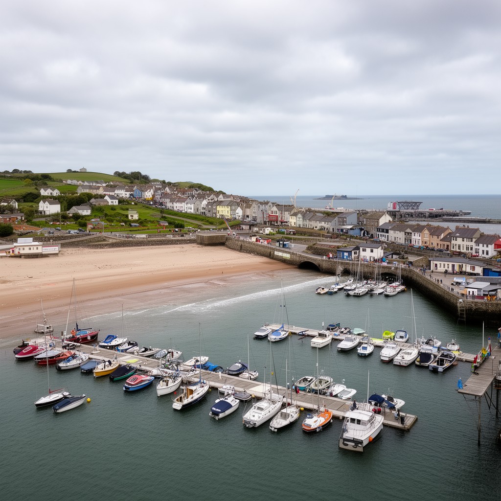 AI-generated illustration of Burry Port Harbour (nearby)