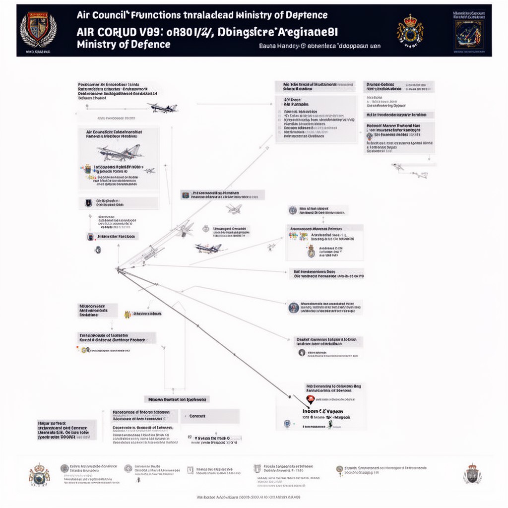 AI-generated illustration of Air Council functions within Ministry of Defence