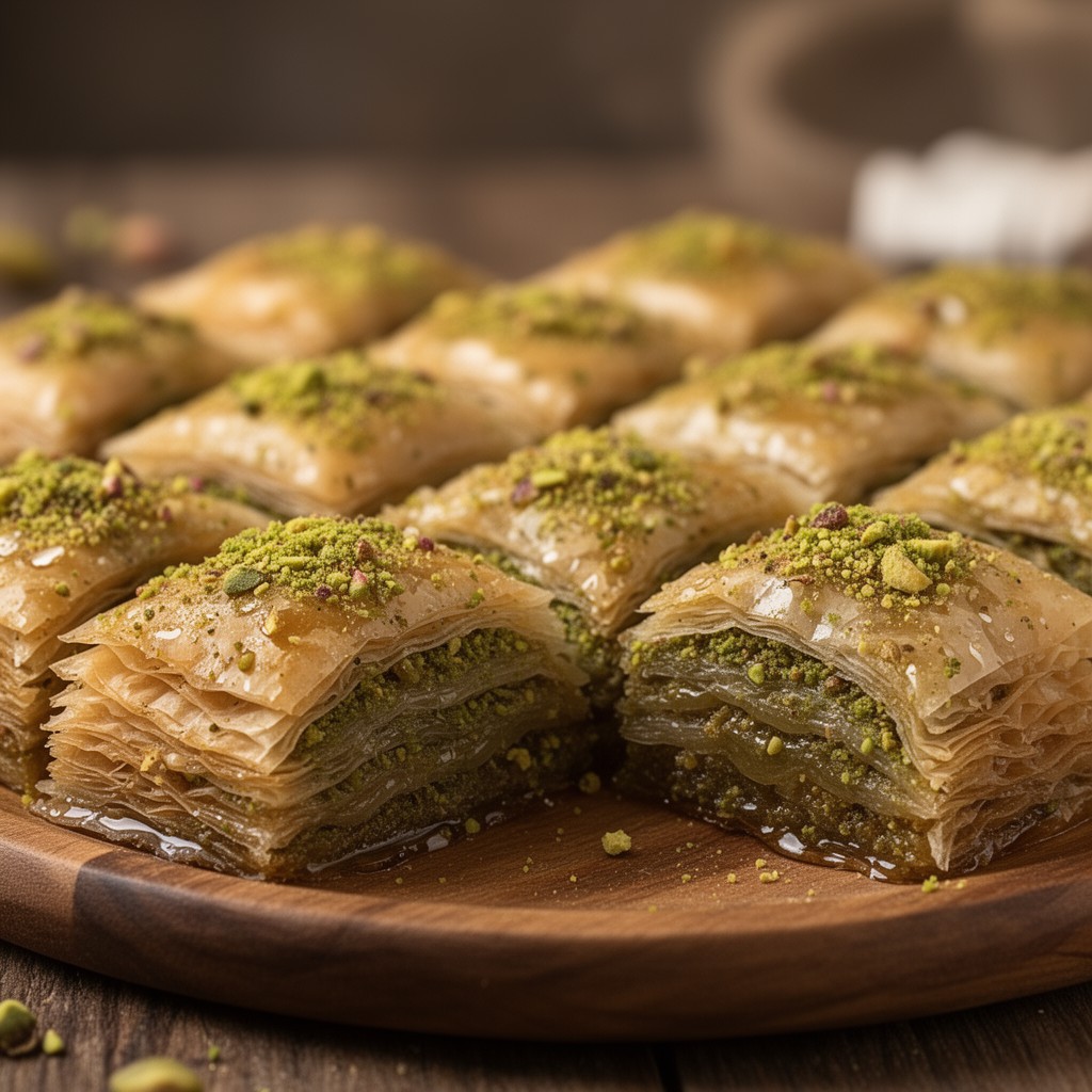 AI-generated illustration of Antep baklavası