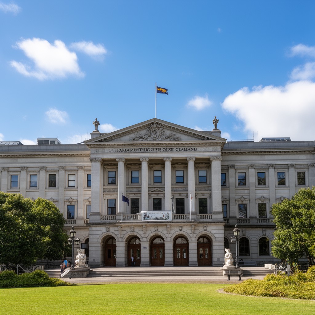 AI-generated illustration of Parliament House, Wellington