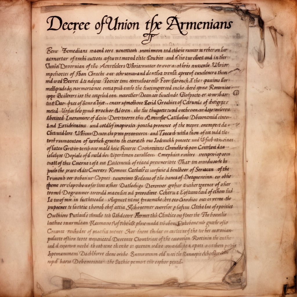 AI-generated illustration of Decree of Union with the Armenians