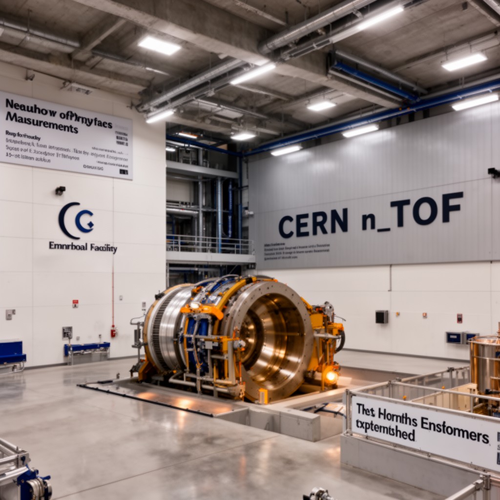 AI-generated illustration of CERN n_TOF facility